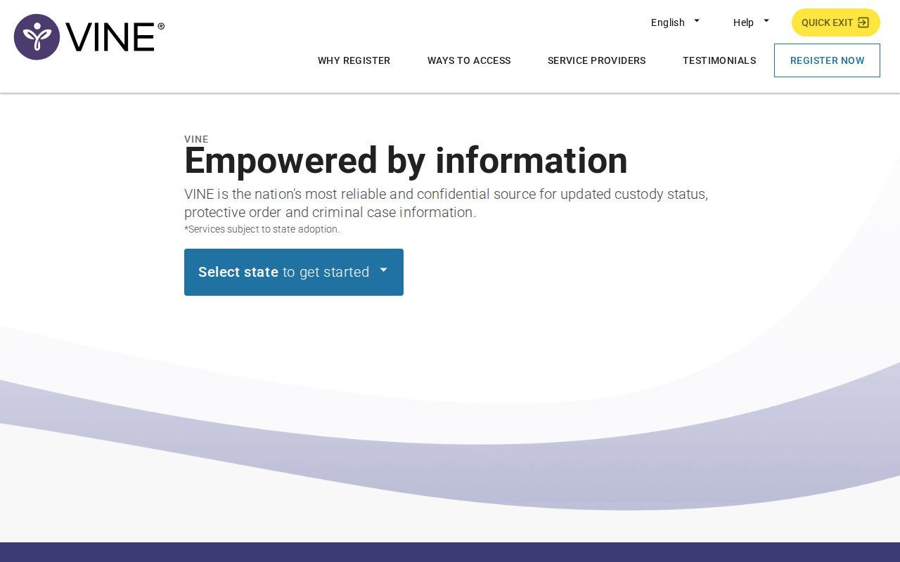 Texas VINELink inmate search and notification interface